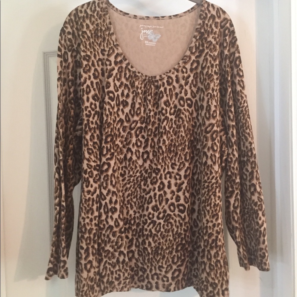 JMS Leopard Print Knit Top